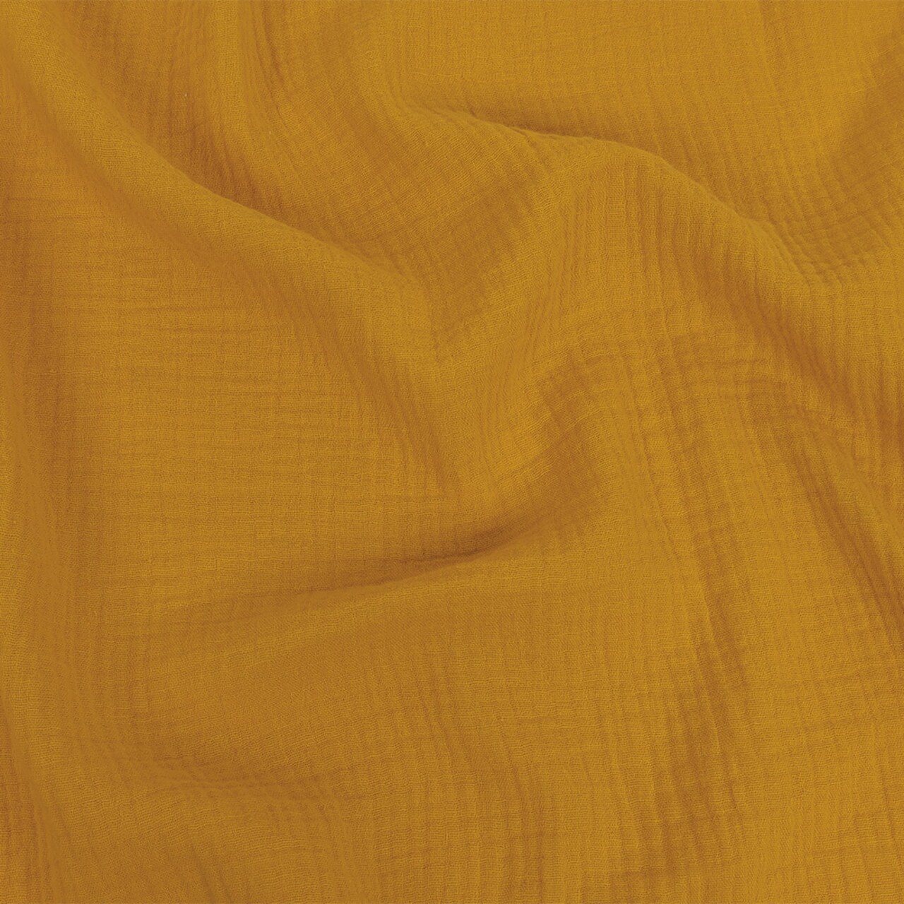 1 Yard Gamboge Double Cotton Gauze Fabric Lightweight Soft Breathable Apparel Material 50 inch Width